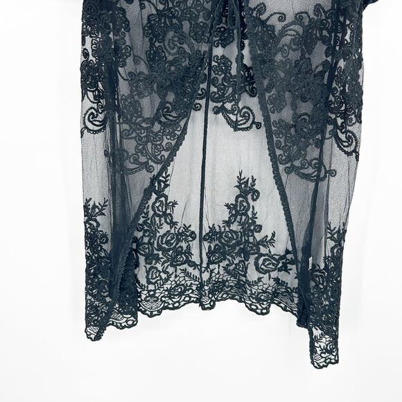 Womens Bundle Lot (2) Whimsigoth Sheer Floral Lace Kimono Swim Beach Cover Up - Picture 4 of 15